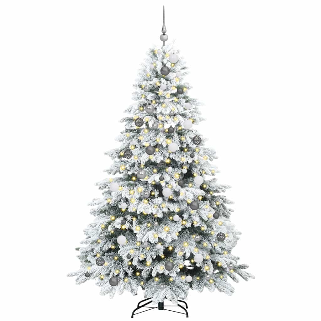 Künstlicher Weihnachtsbaum mit 300 LEDs Grün 210 cm PE und PVC