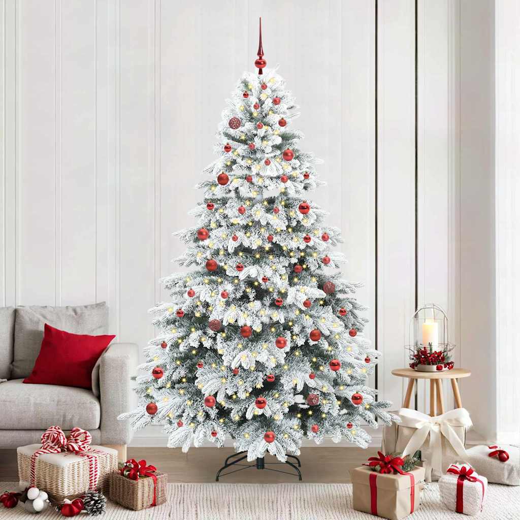 Künstlicher Weihnachtsbaum mit 300 LEDs Grün 210 cm PE und PVC