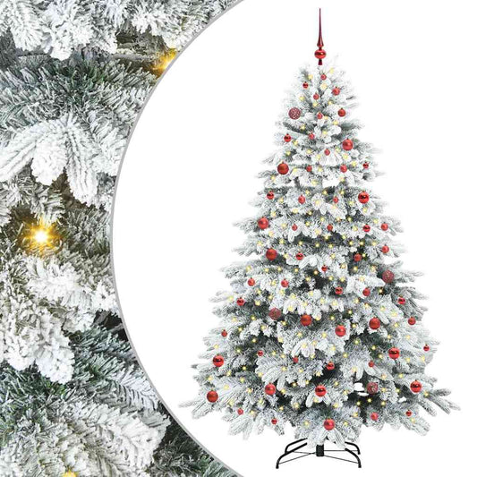 Künstlicher Weihnachtsbaum mit 300 LEDs Grün 210 cm PE und PVC