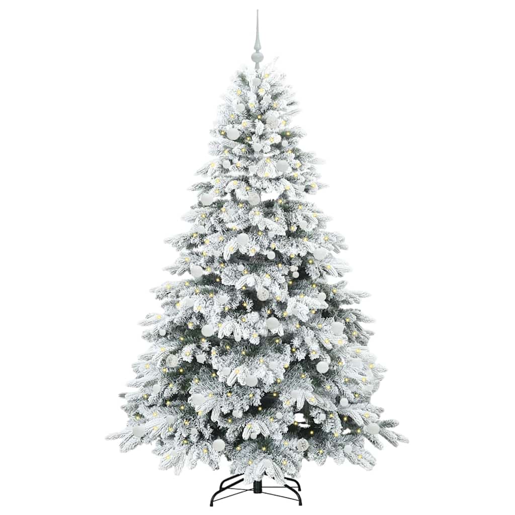 Künstlicher Weihnachtsbaum mit 300 LEDs Grün 210 cm PE und PVC