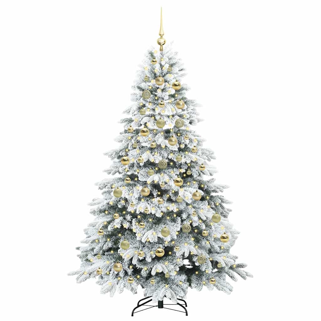 Künstlicher Weihnachtsbaum mit 300 LEDs Grün 210 cm PE und PVC