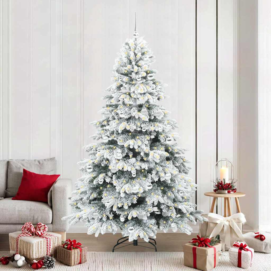 Künstlicher Weihnachtsbaum mit 300 LEDs Grün 210 cm PE und PVC