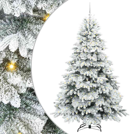 Künstlicher Weihnachtsbaum mit 300 LEDs Grün 210 cm PE und PVC