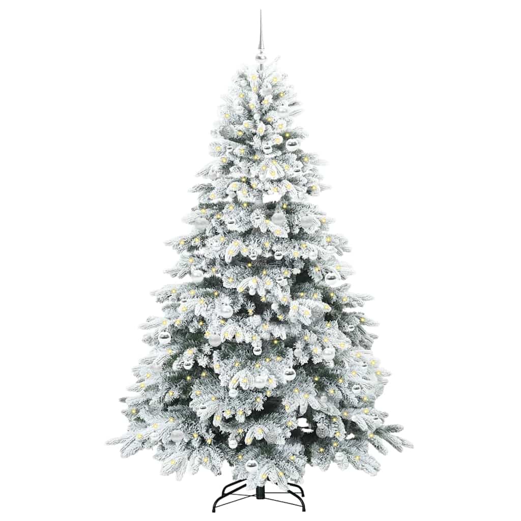 Künstlicher Weihnachtsbaum mit 300 LEDs Grün 210 cm PE und PVC