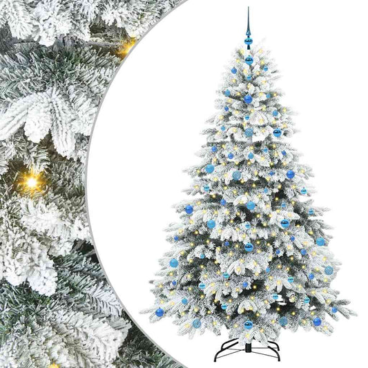 Künstlicher Weihnachtsbaum mit 300 LEDs Grün 210 cm PE und PVC