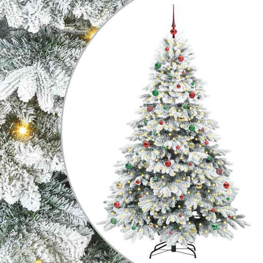 Künstlicher Weihnachtsbaum mit 300 LEDs Grün 210 cm PE und PVC