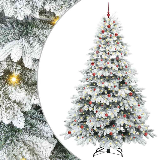 Künstlicher Weihnachtsbaum mit 300 LEDs Grün 240 cm PE und PVC