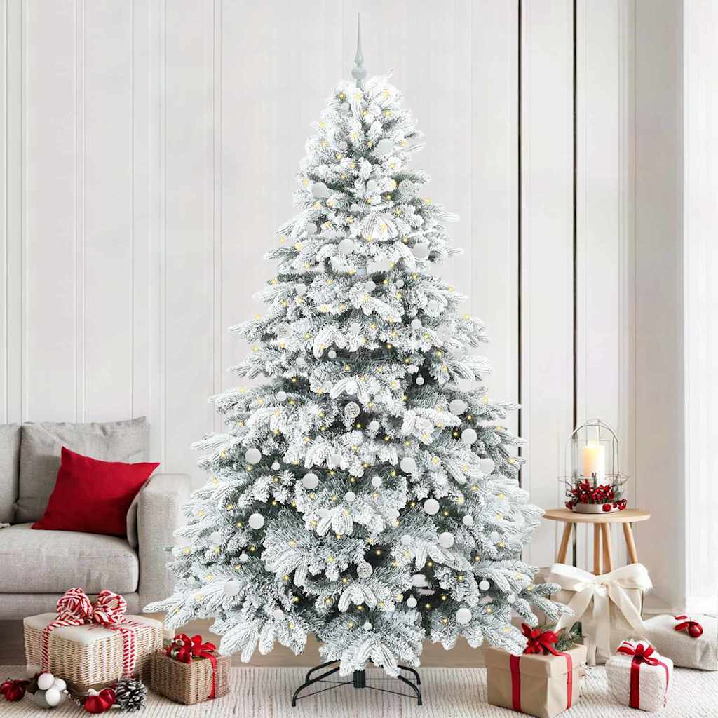 Künstlicher Weihnachtsbaum mit 300 LEDs Grün 240 cm PE und PVC