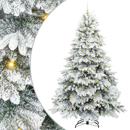 Künstlicher Weihnachtsbaum mit 300 LEDs Grün 240 cm PE und PVC