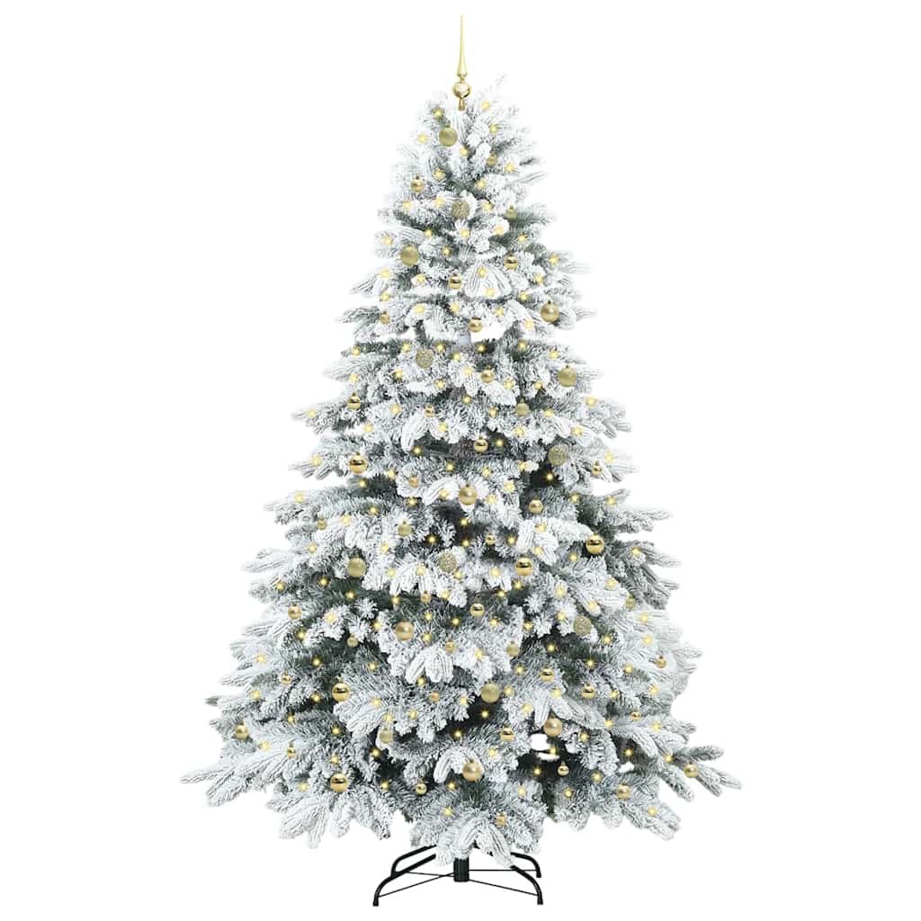 Künstlicher Weihnachtsbaum mit 300 LEDs Grün 240 cm PE und PVC