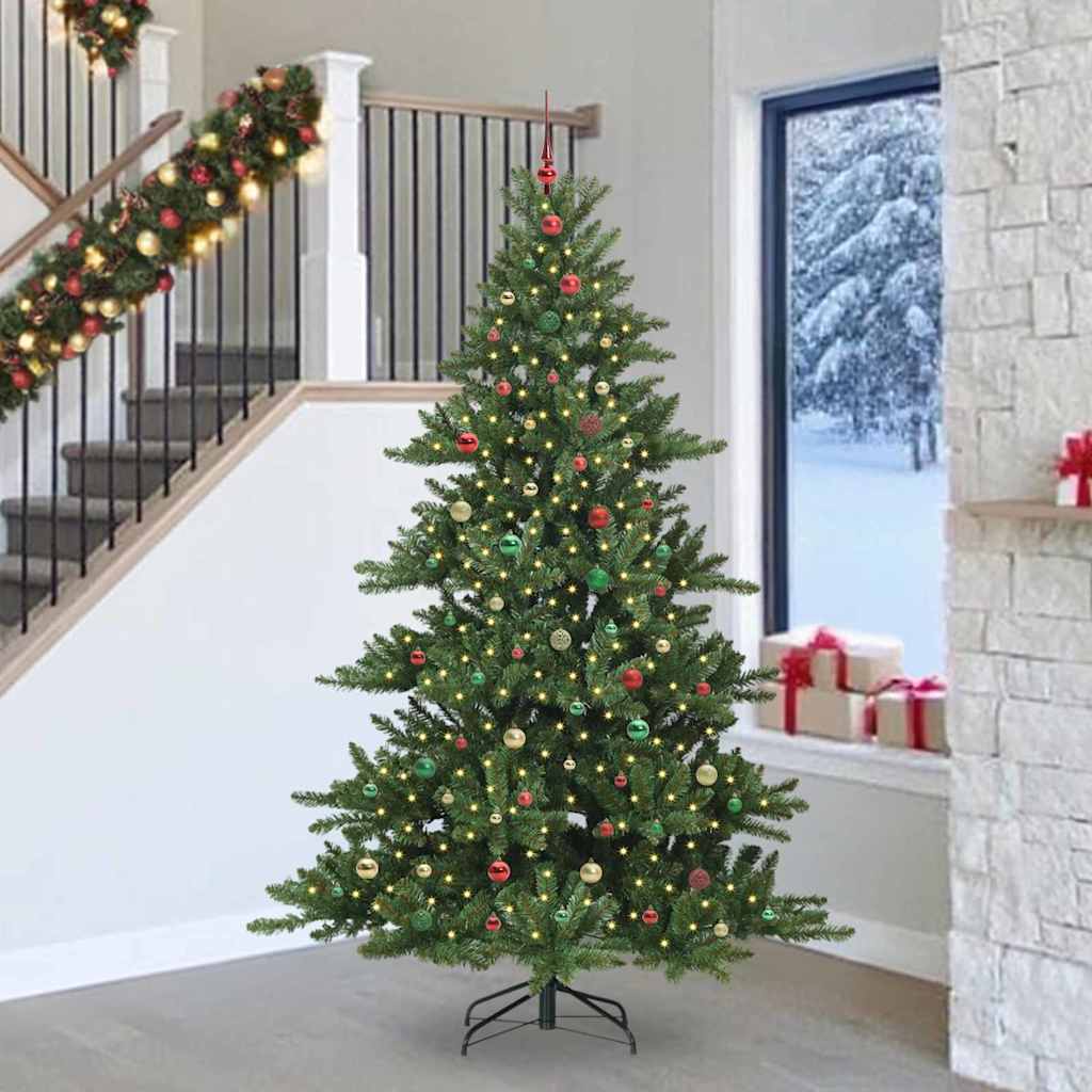 Künstlicher klappbarer Weihnachtsbaum mit 300 LEDs 240 cm PVC