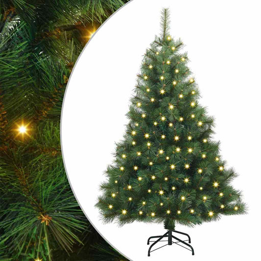 Künstlicher Weihnachtsbaum mit 150 LEDs Grün 150 cm PE und PVC