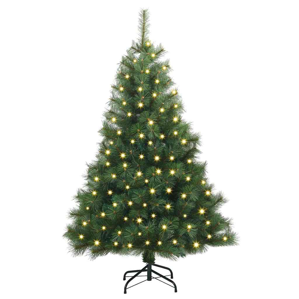 Künstlicher Weihnachtsbaum mit 150 LEDs Grün 150 cm PE und PVC