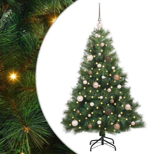 Künstlicher Weihnachtsbaum mit 150 LEDs Grün 150 cm PE und PVC