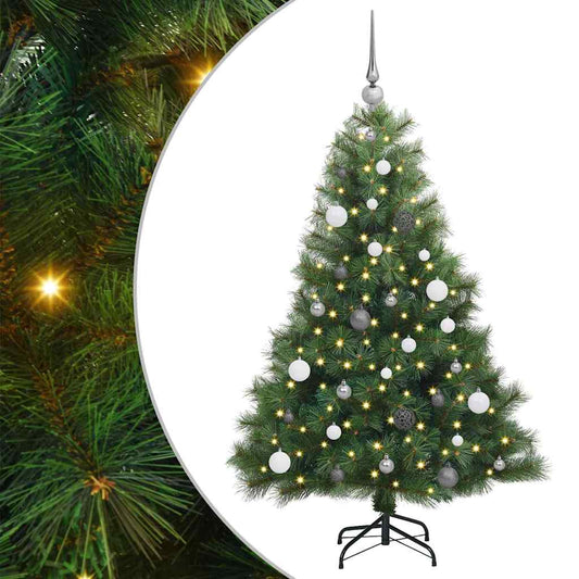 Künstlicher Weihnachtsbaum mit 150 LEDs Grün 150 cm PE und PVC