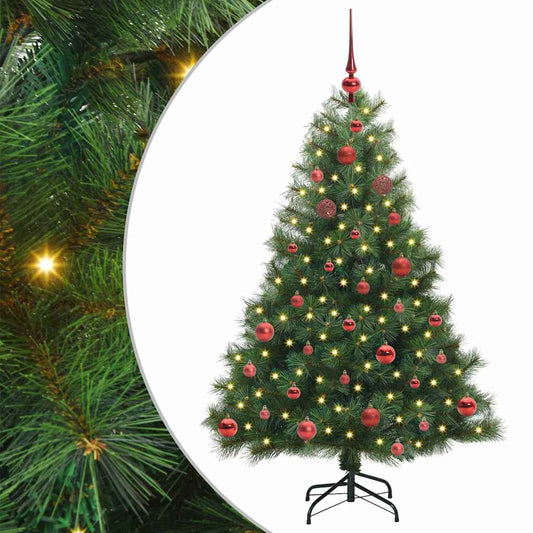 Künstlicher Weihnachtsbaum mit 150 LEDs Grün 150 cm PE und PVC