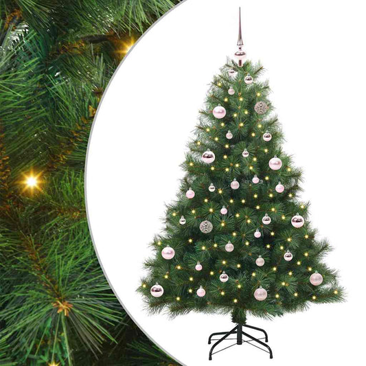 Künstlicher Weihnachtsbaum mit 150 LEDs Grün 150 cm PE und PVC