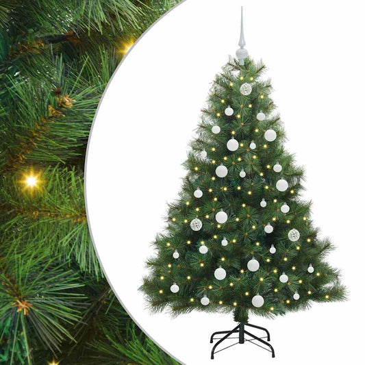 Künstlicher Weihnachtsbaum mit 150 LEDs Grün 150 cm PE und PVC