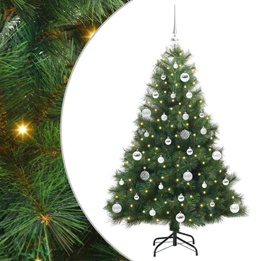 Künstlicher Weihnachtsbaum mit 150 LEDs Grün 150 cm PE und PVC