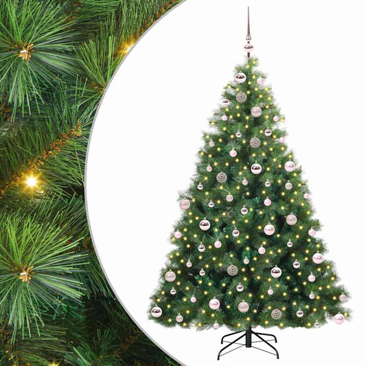 Künstlicher Weihnachtsbaum mit 300 LEDs Grün 180 cm PE und PVC