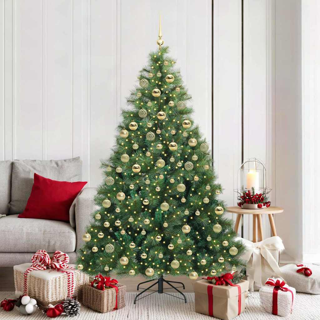 Künstlicher Weihnachtsbaum mit 300 LEDs Grün 180 cm PE und PVC