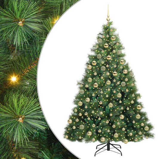 Künstlicher Weihnachtsbaum mit 300 LEDs Grün 180 cm PE und PVC