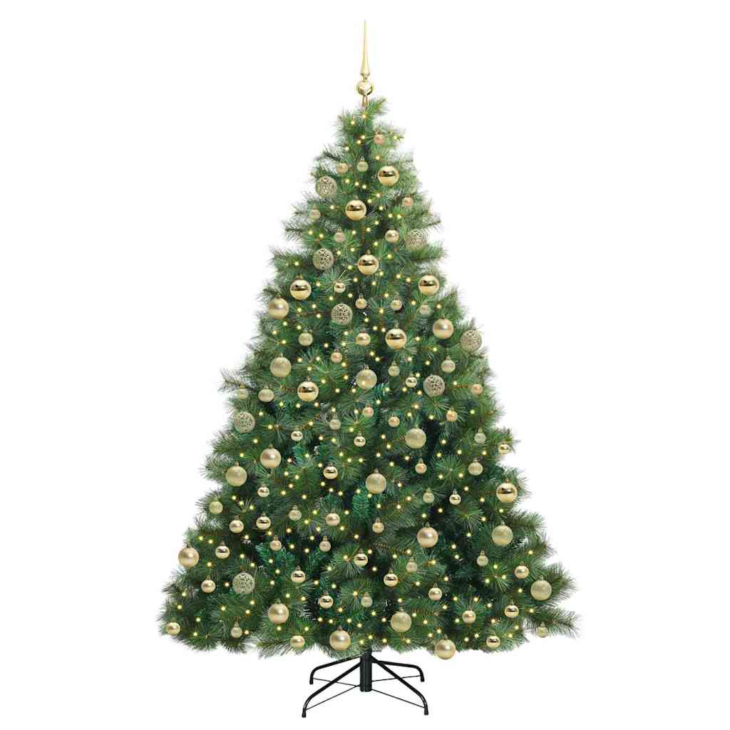Künstlicher Weihnachtsbaum mit 300 LEDs Grün 180 cm PE und PVC