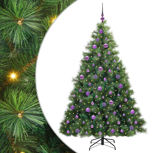 Künstlicher Weihnachtsbaum mit 300 LEDs Grün 180 cm PE und PVC