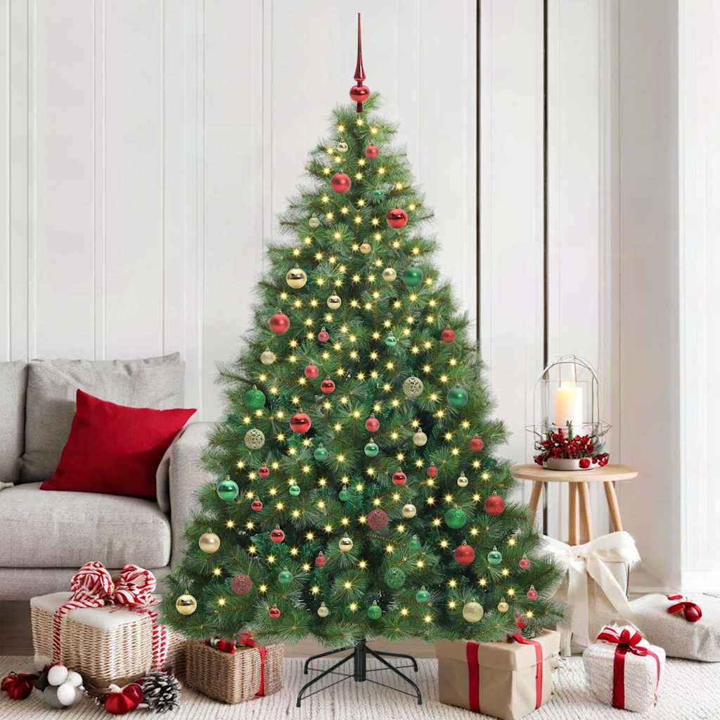 Künstlicher Weihnachtsbaum mit 300 LEDs Grün 180 cm PE und PVC