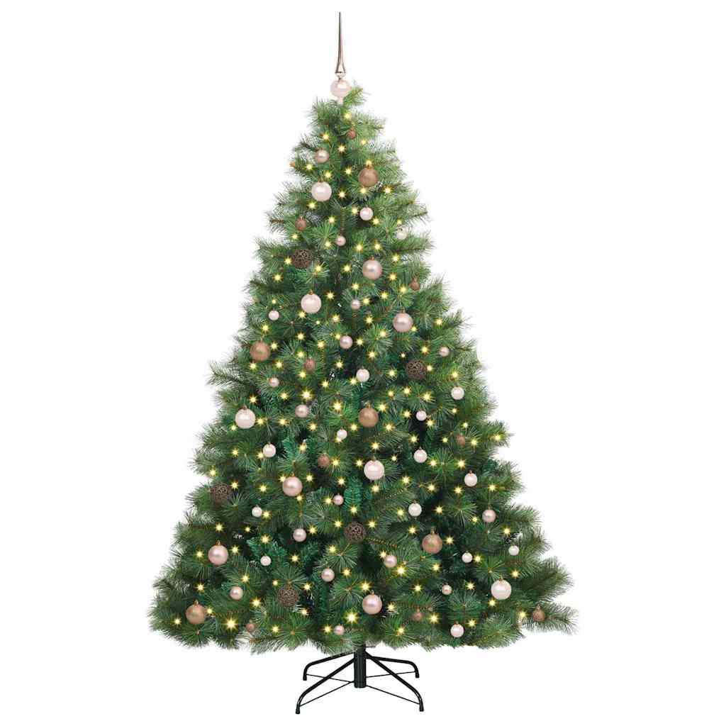 Künstlicher Weihnachtsbaum mit 300 LEDs Grün 210 cm PE und PVC