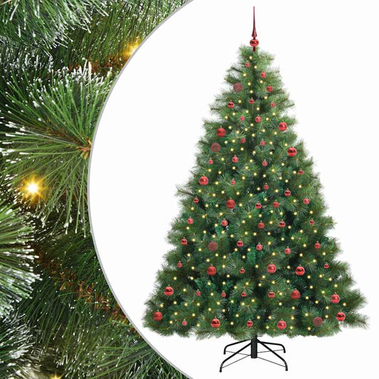 Künstlicher Weihnachtsbaum mit 300 LEDs Grün 210 cm PE und PVC