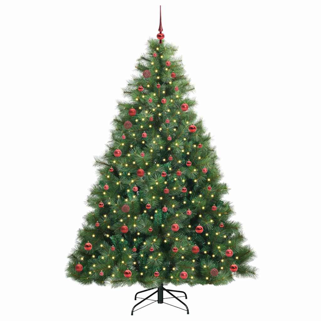 Künstlicher Weihnachtsbaum mit 300 LEDs Grün 210 cm PE und PVC