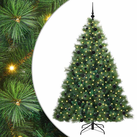 Künstlicher Weihnachtsbaum mit 300 LEDs Grün 210 cm PE und PVC