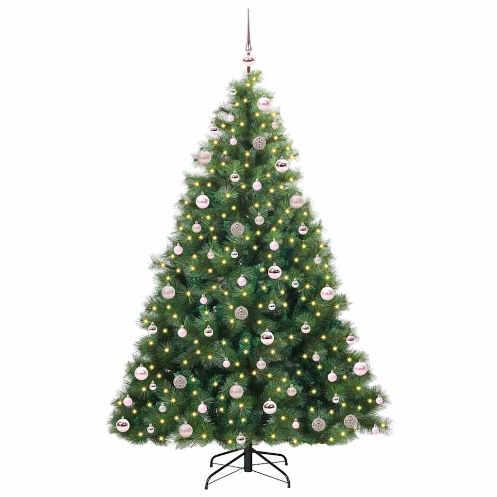 Künstlicher Weihnachtsbaum mit 300 LEDs Grün 210 cm PE und PVC