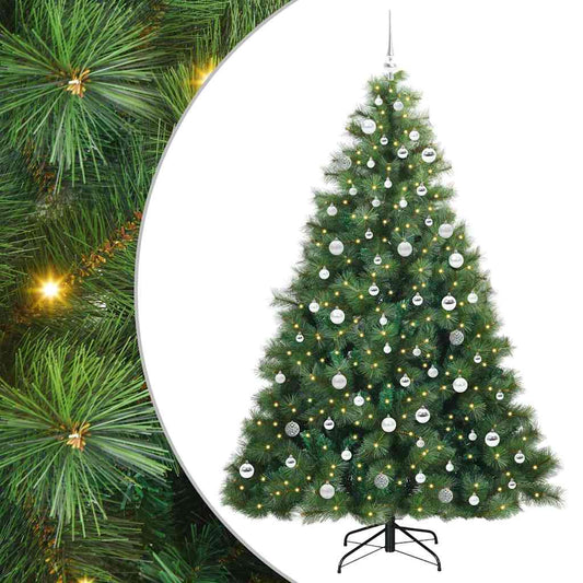 Künstlicher Weihnachtsbaum mit 300 LEDs Grün 210 cm PE und PVC