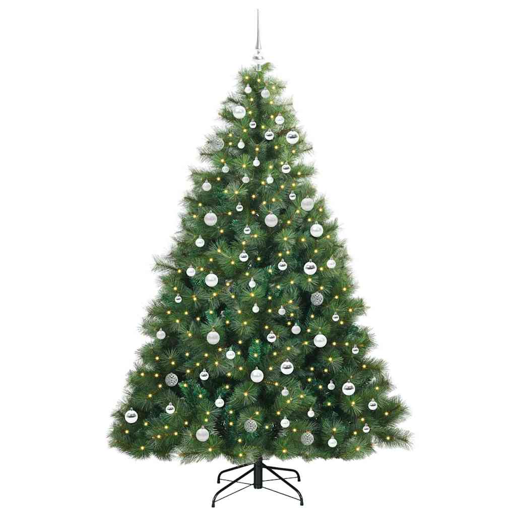 Künstlicher Weihnachtsbaum mit 300 LEDs Grün 210 cm PE und PVC