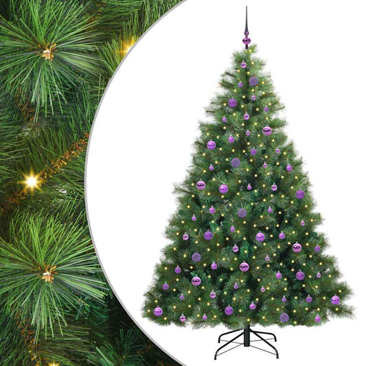 Künstlicher Weihnachtsbaum mit 300 LEDs Grün 210 cm PE und PVC