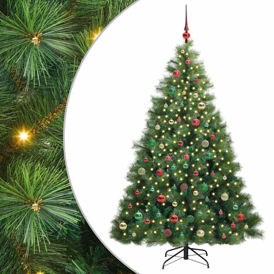 Künstlicher Weihnachtsbaum mit 300 LEDs Grün 210 cm PE und PVC