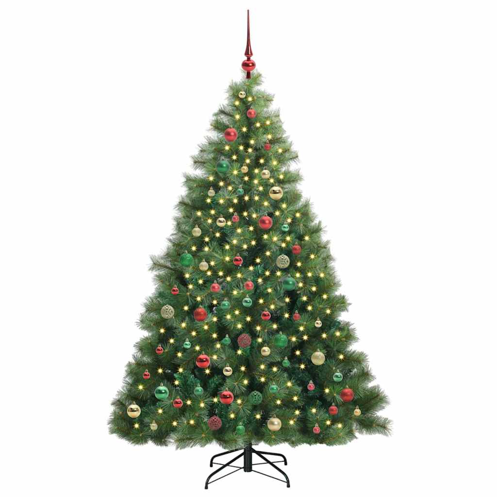 Künstlicher Weihnachtsbaum mit 300 LEDs Grün 210 cm PE und PVC