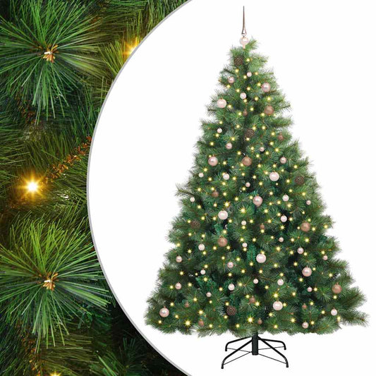 Künstlicher Weihnachtsbaum mit 300 LEDs Grün 240 cm PE und PVC