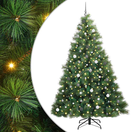 Künstlicher Weihnachtsbaum mit 300 LEDs Grün 240 cm PE und PVC