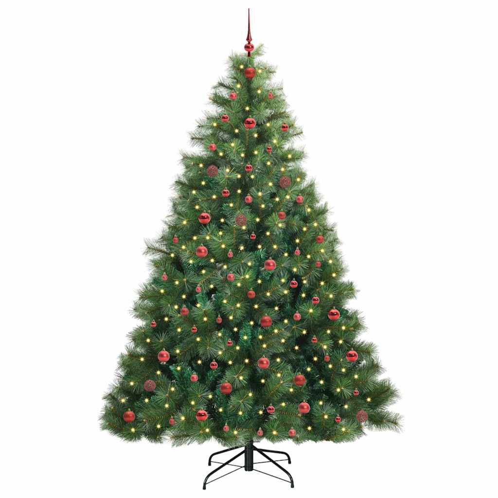 Künstlicher Weihnachtsbaum mit 300 LEDs Grün 240 cm PE und PVC