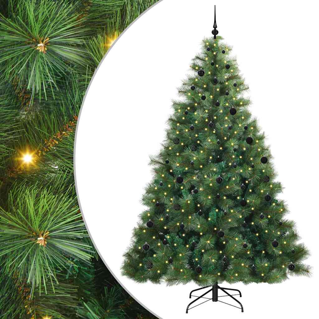 Künstlicher Weihnachtsbaum mit 300 LEDs Grün 240 cm PE und PVC