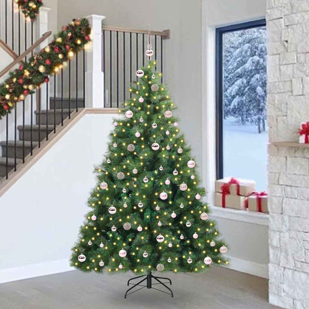 Künstlicher Weihnachtsbaum mit 300 LEDs Grün 240 cm PE und PVC
