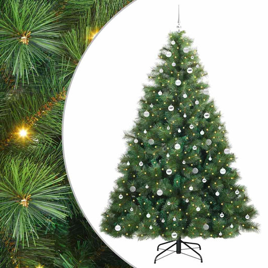 Künstlicher Weihnachtsbaum mit 300 LEDs Grün 240 cm PE und PVC