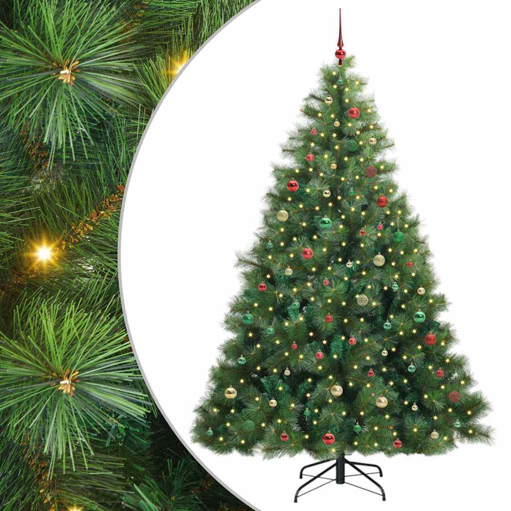Künstlicher Weihnachtsbaum mit 300 LEDs Grün 240 cm PE und PVC