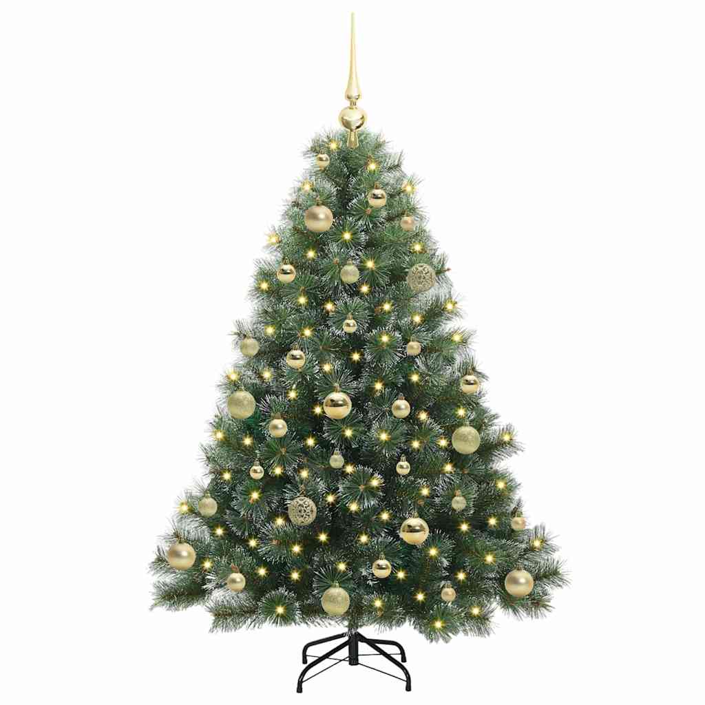 Künstlicher Weihnachtsbaum mit 150 LEDs Grün 120 cm PE und PVC