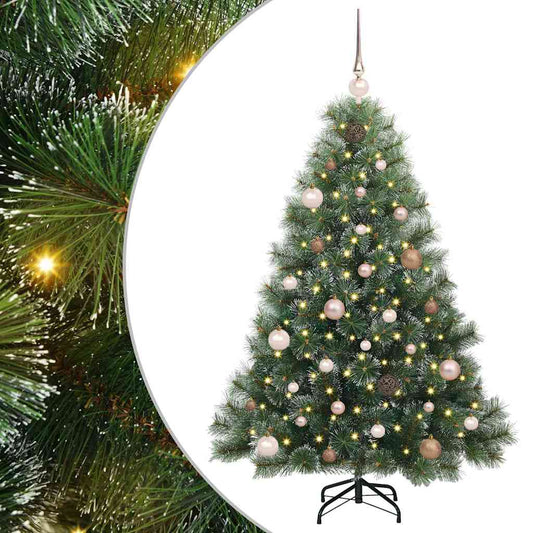 Künstlicher Weihnachtsbaum mit 150 LEDs Grün 150 cm PE und PVC