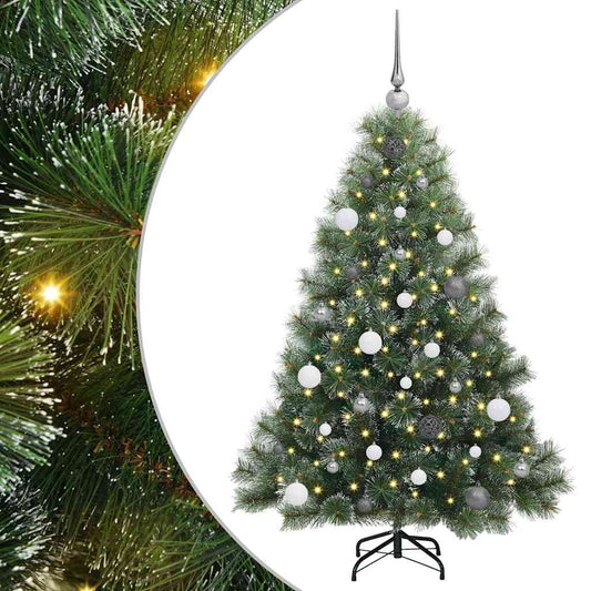 Künstlicher Weihnachtsbaum mit 150 LEDs Grün 150 cm PE und PVC