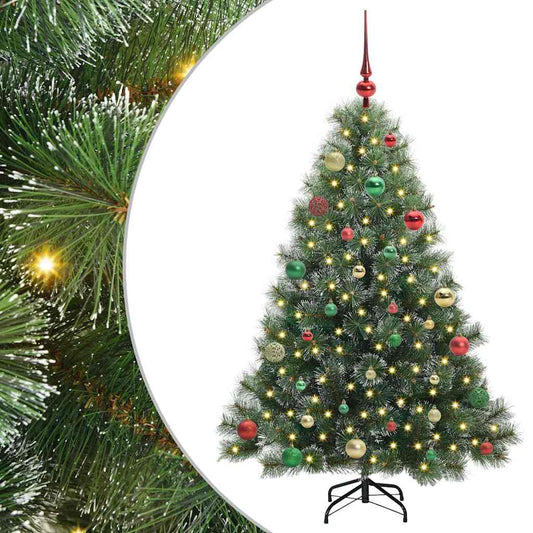 Künstlicher Weihnachtsbaum mit 150 LEDs Grün 150 cm PE und PVC